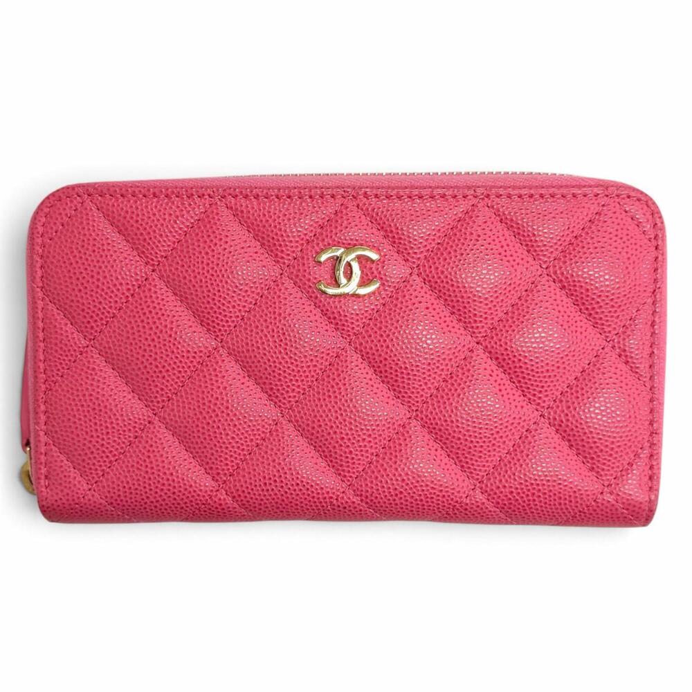 CHANEL AP0226 Caviar Skin Coco Mark Matelassé Timeless Line Classic Medium Zi...